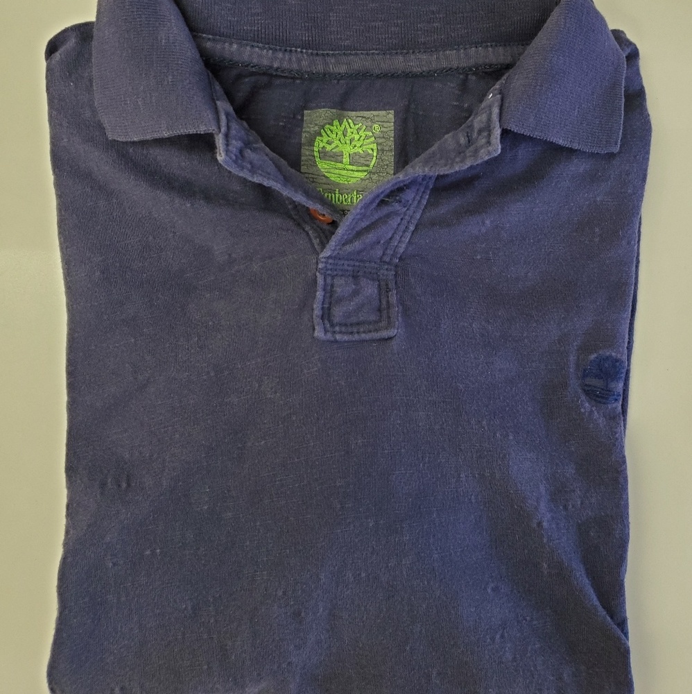 Timberland Navy Blue Pique Polo S/S Shirt US Small